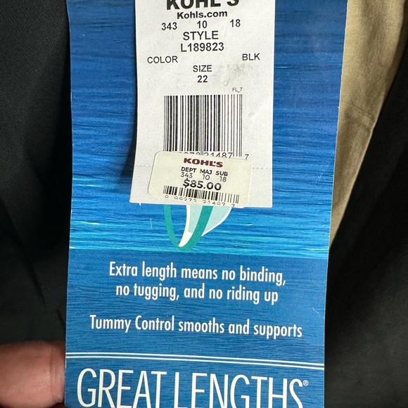 NWT Great Lengths Black One pc Swimsuit built in skirt Extra Length Plus size 22 - Picture 6 of 13